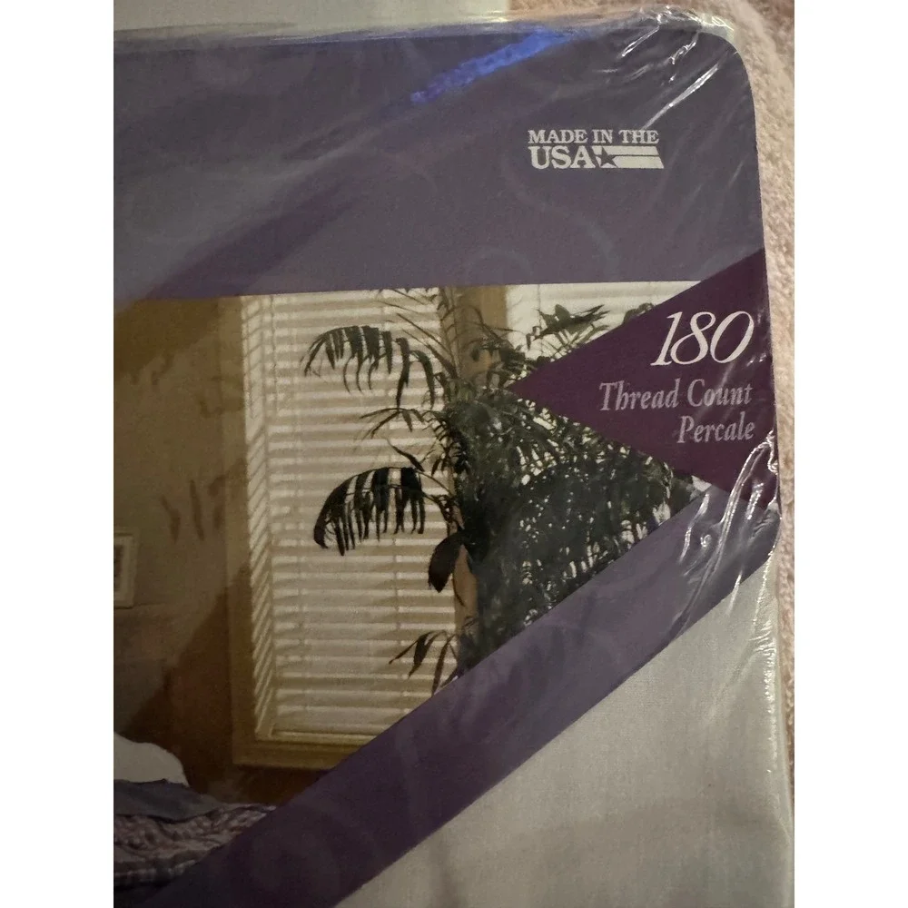 Jubilee Lot of (2) Twin Fitted Sheet White 180 Thread Count Percale Made in USA